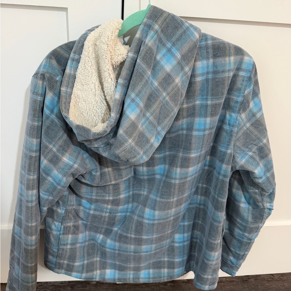 Blue Plaid Hooded Jacket - Picture 3 of 3